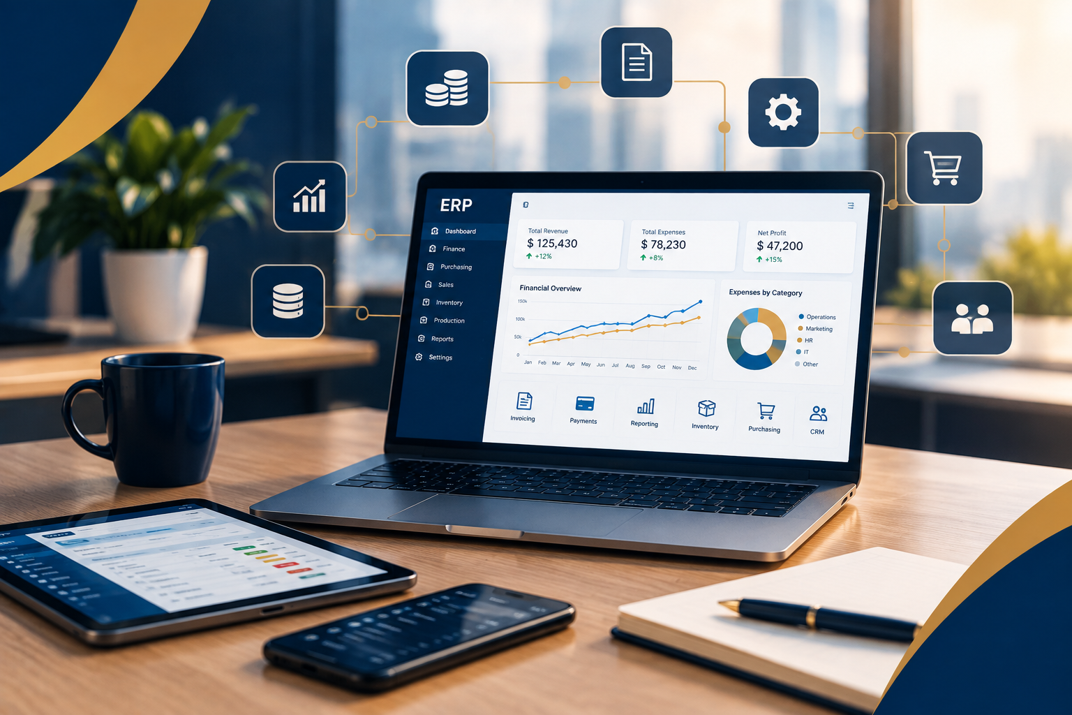 أدوات العمل المالي ونظم ERP